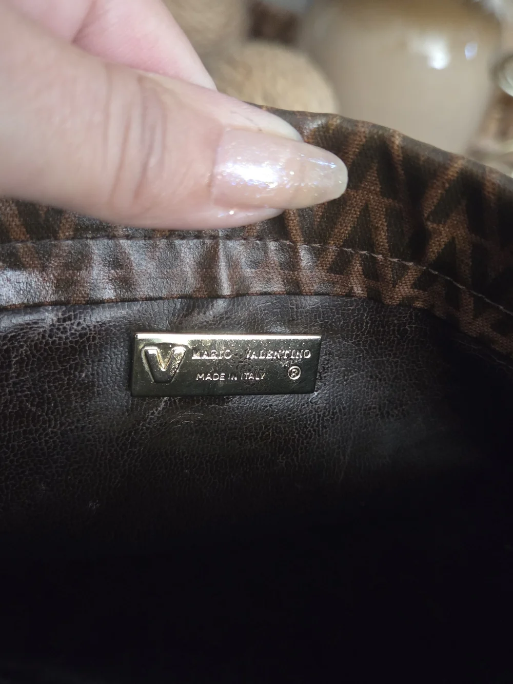 Mario Valentino Vintage Brown Signature Pouch